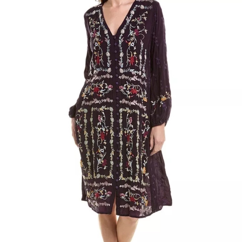 Johnny Was extremely heavily embroidered Eloise midi dress NWT - Picture 5 of 12